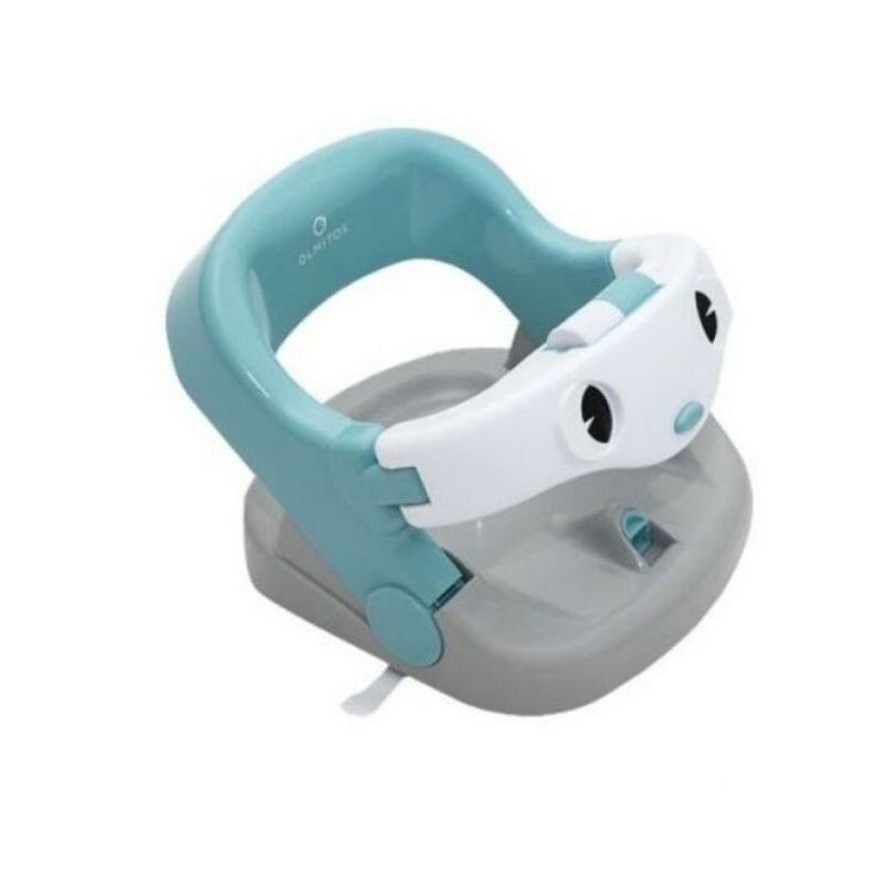 Scaun de baie rotativ pentru bebelus Olmitos Mint, bariera frontala detasabila