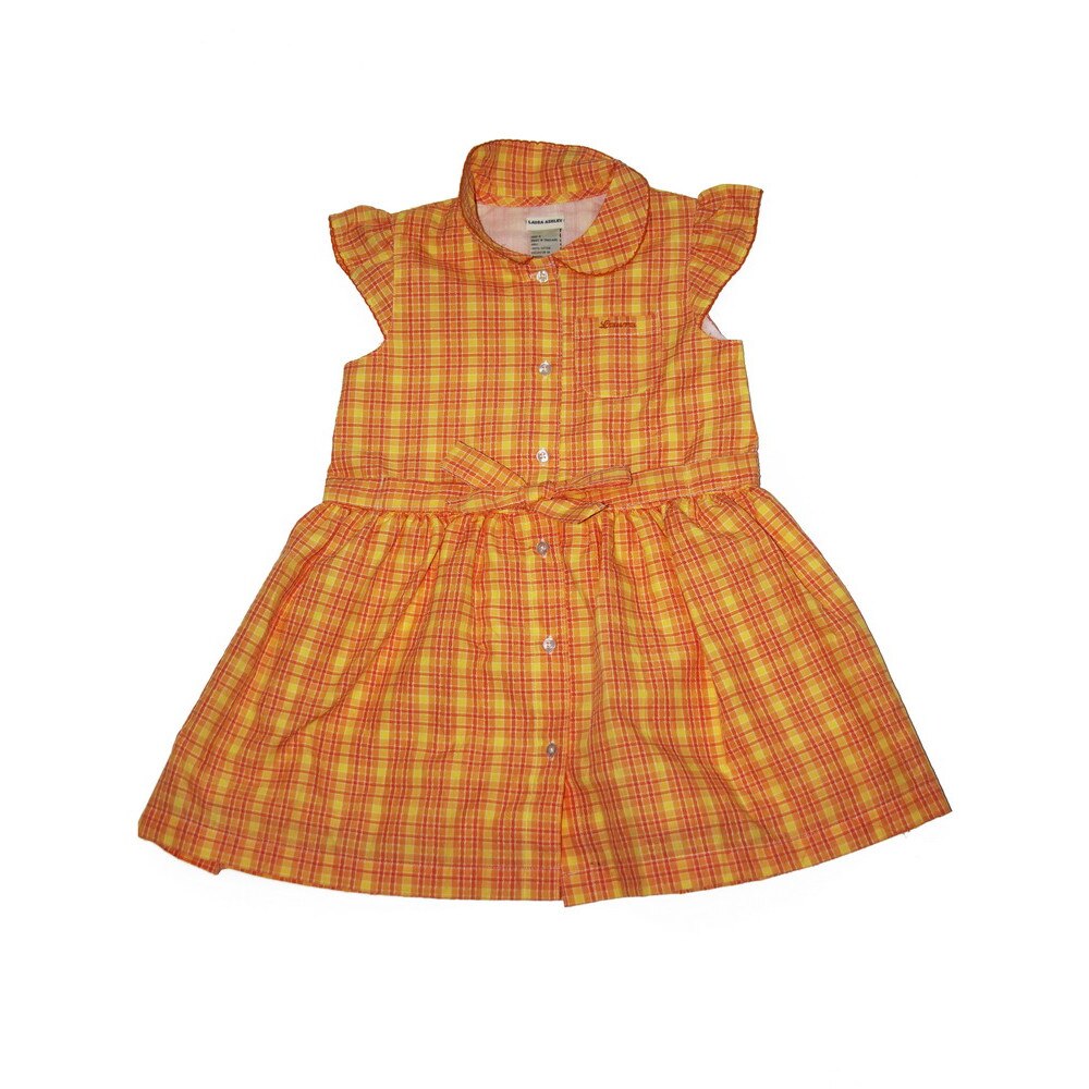 Rochie fete Laura Ashley - Thailanda 16058, 5 ani, portocaliu carouri