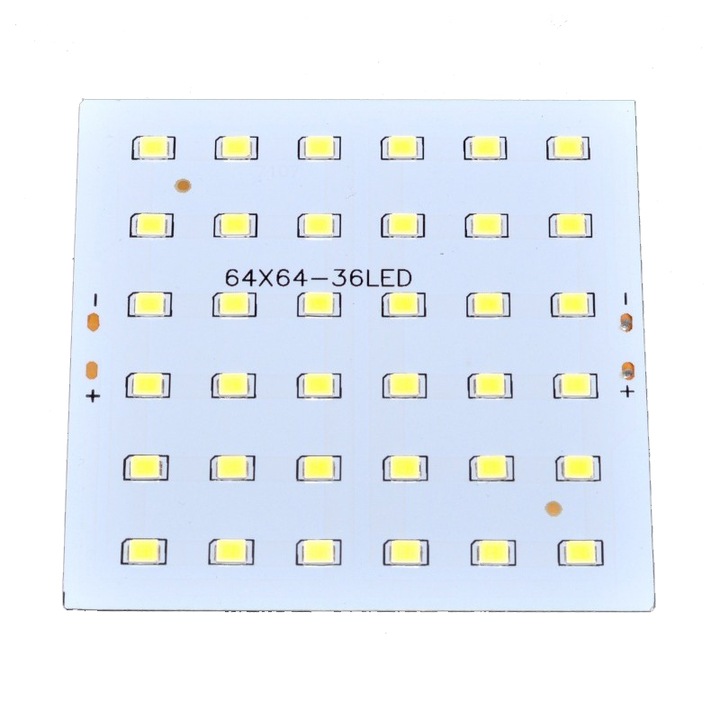 Placa cu LED-uri SMD, 64 x 64, 36 LED-uri 12V, Putere 10W