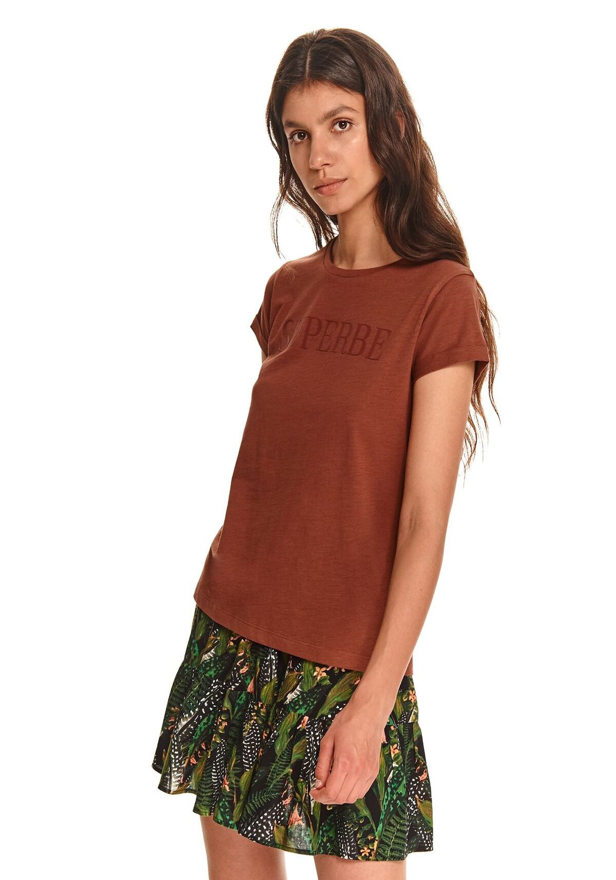 Tricou pentru femei, TOP SECRET, SKS1195, Maro