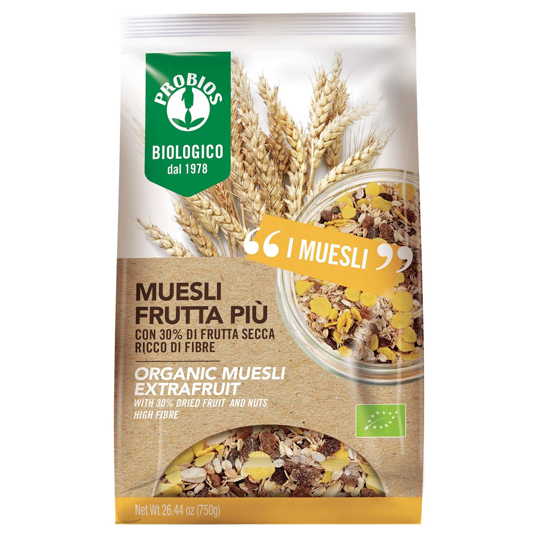 Musli cu fructe uscate Frutta Piu Probios BIO, 750 g