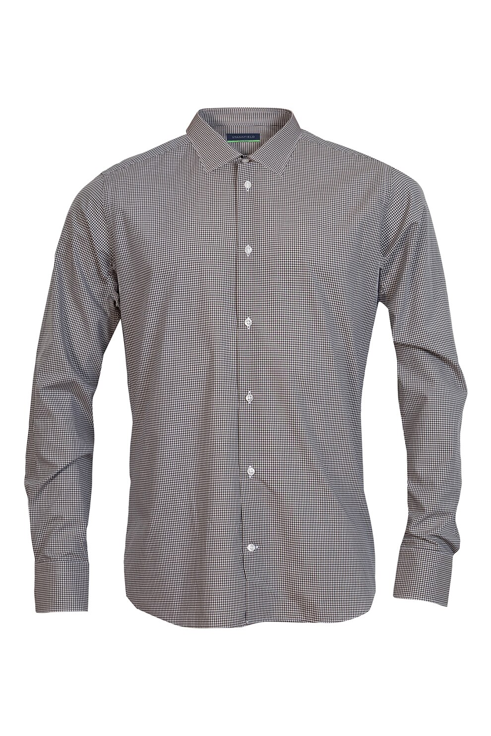 Stansfield, Camasa slim fit in carouri, Negru/Alb