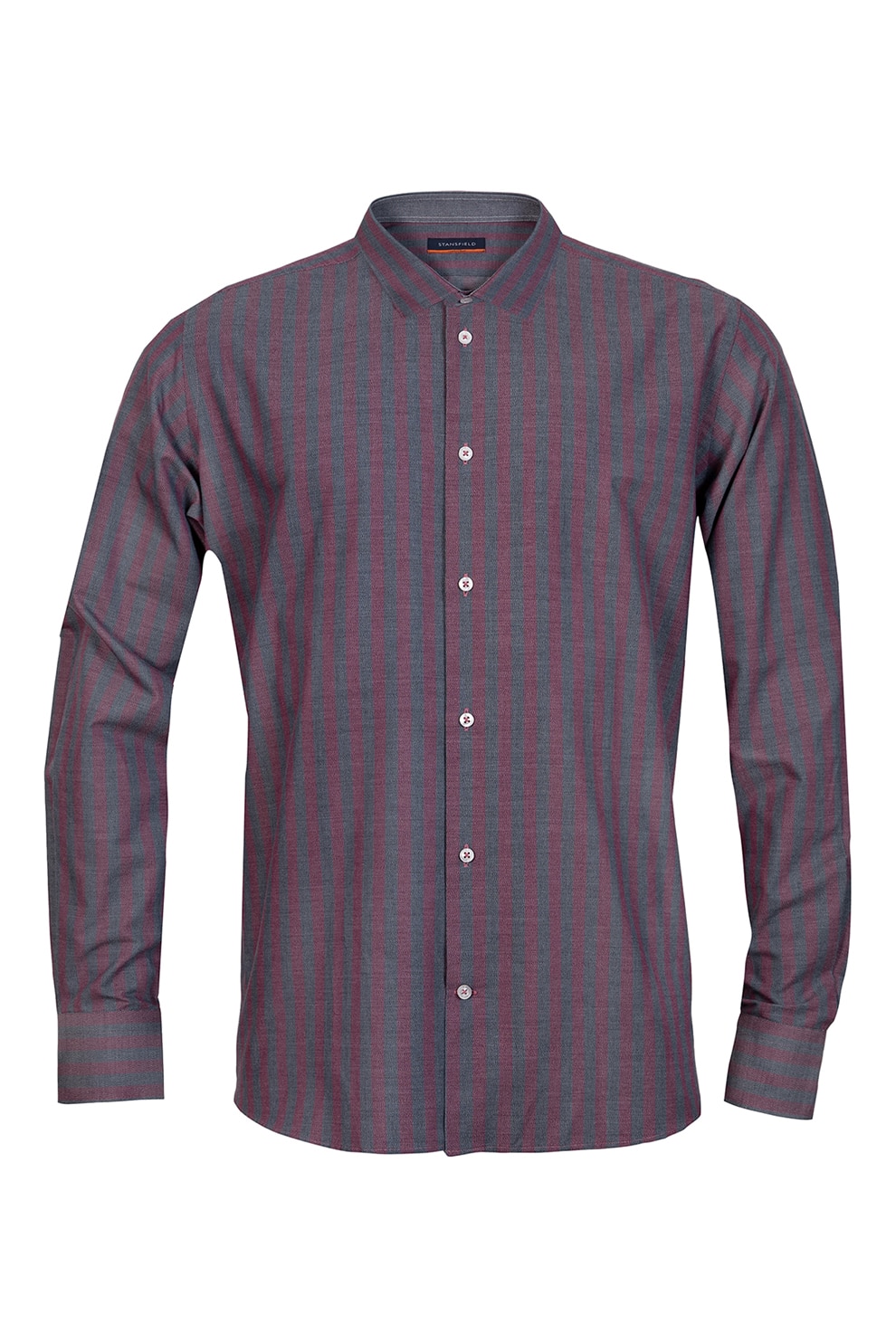 Stansfield, Camasa regular fit cu dungi, gri inchis, violet tyrian, S