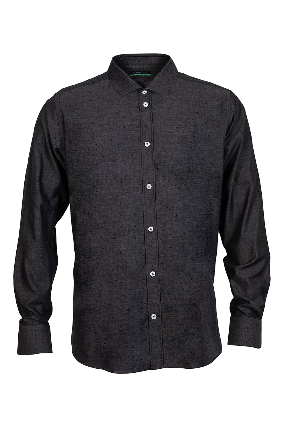 Stansfield, Camasa cu maneci lungi si buline, Gri inchis