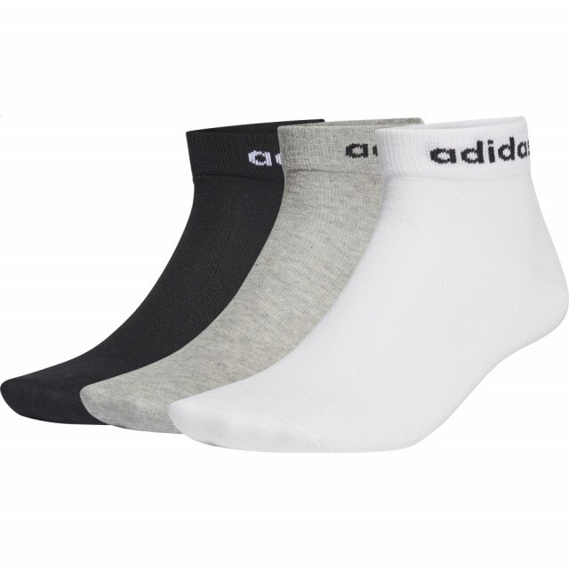Set 3 perechi sosete Adidas Nc Ankle, Alb/Gri/Negru