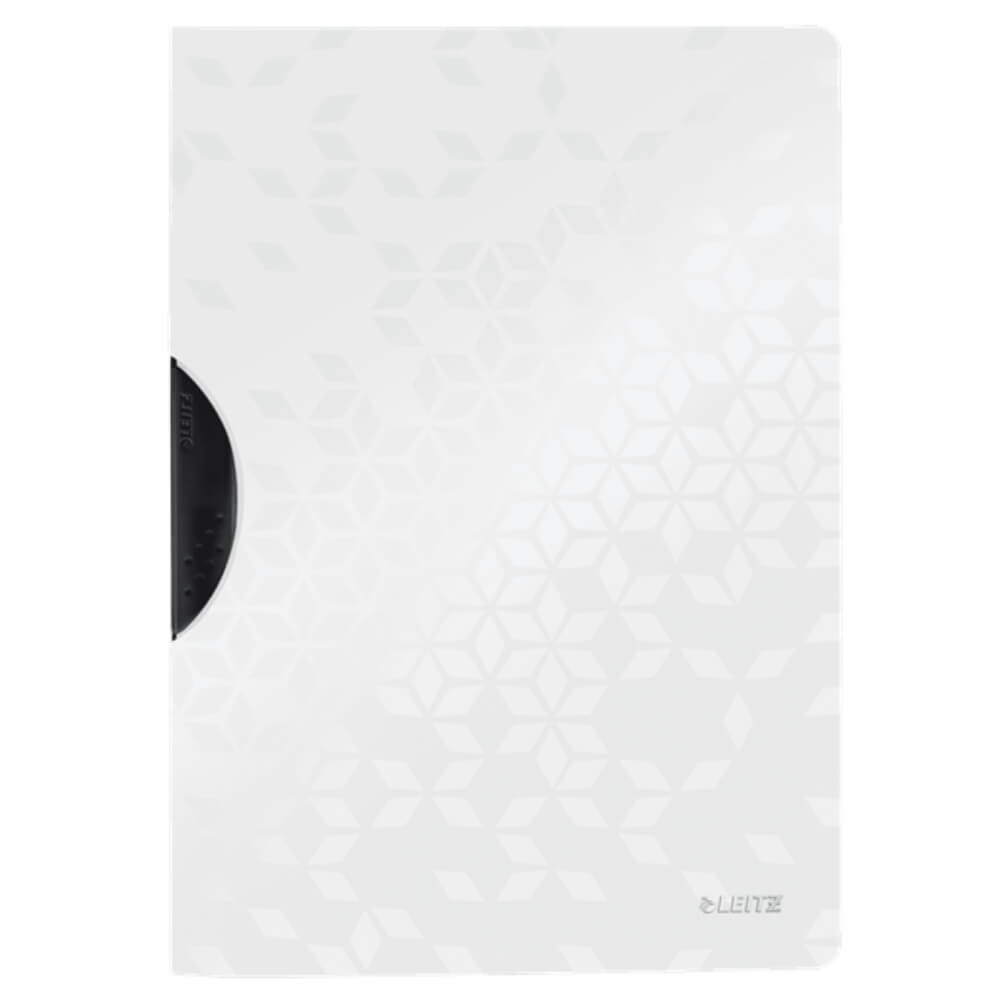 Dosar din Plastic cu Clip A4 Leitz Wow, Alb Metalizat
