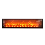 Semineu Decorativ, Felinar 60 x 20 x 10, tema flacara culoare calda, Lumina Led, din plastic negru