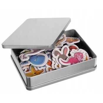 Set magneti pentru frigider, Zola®, cu animale si cutie magnetica pentru depozitarea Set magneti pentru frigider, Zola®, cu animale si cutie magnetica pentru depozitarea