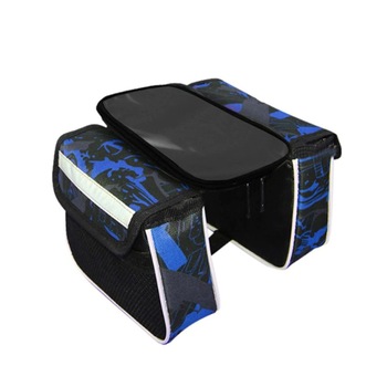 Borseta dubla cu husa telefon detasabila pentru bicicleta, CRT, Prosper Bike, Negru, Cu benzi reflectorizante Borseta dubla cu husa telefon detasabila pentru bicicleta, CRT, Prosper Bike, Negru, Cu benzi reflectorizante