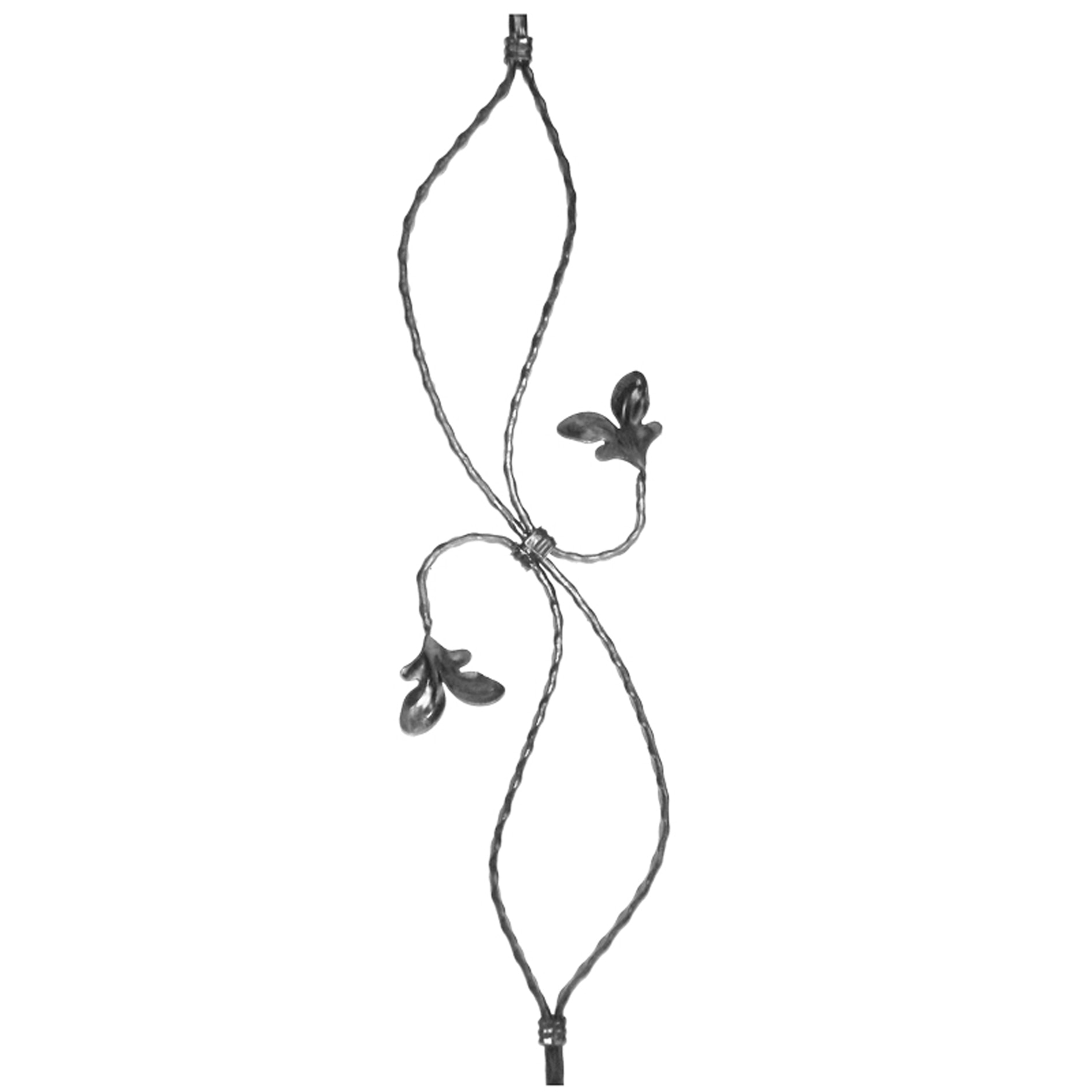 Panou decorativ fier forjat 800x200mm, PN 015, confectionat din platbanda amprentata 12x12mm