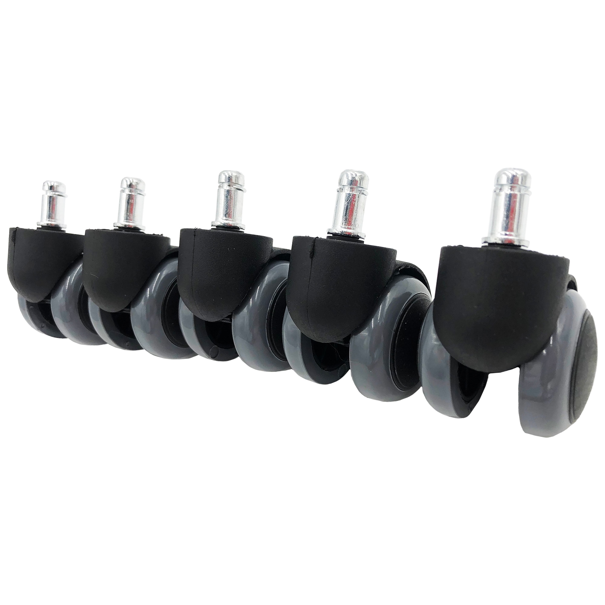 Set de 5 rotile de podea, Plastic, Fara frane, 50 mm