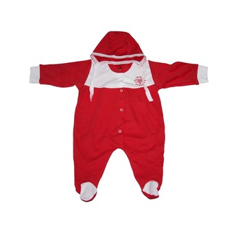 Salopeta fetite cu botoc Pifou 2-3 luni, model 18, fucsia Salopeta fetite cu botoc Pifou 2-3 luni, model 18, fucsia