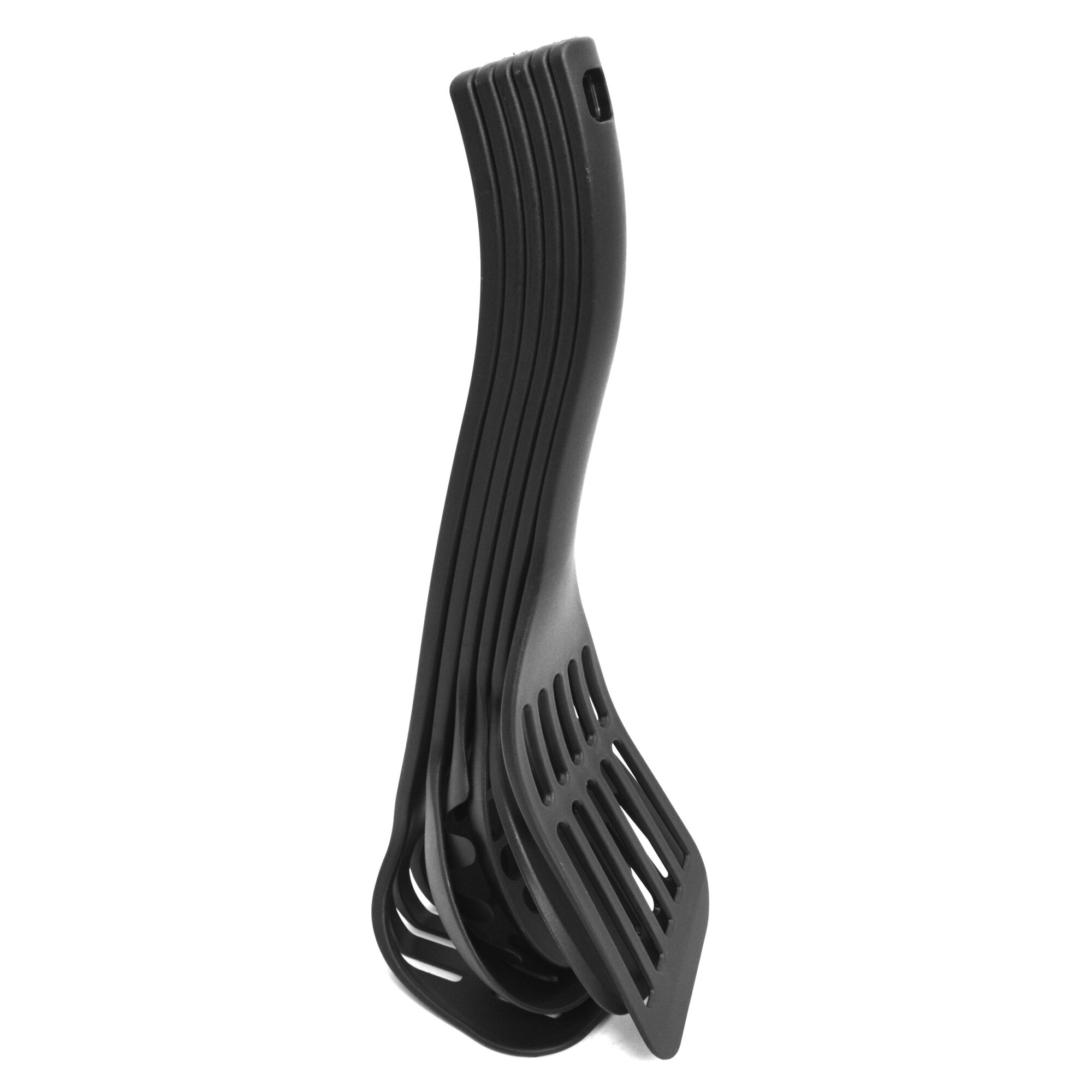 Set 6 ustensile de bucatarie, plastic, Enrico, negru