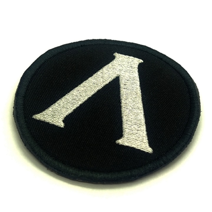 Hímzett embléma, törött lambda, 8x8cm