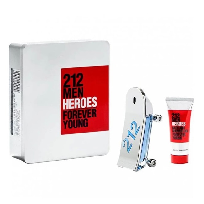 Set Carolina Herrera, 212 Heroes, Barbati: Apa de Toaleta, 90 ml + Gel de dus, 100 ml