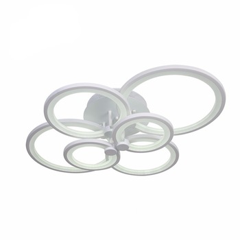 Lustra LED SLC Selino Concept Saturn Circle 2*3, 84-168W cu aplicatie telefon, telecomanda, lumina calda/neutra/rece, intensitate reglabila, Alb Lustra LED SLC Selino Concept Saturn Circle 2*3, 84-168W cu aplicatie telefon, telecomanda, lumina calda/neutra/rece, intensitate reglabila, Alb