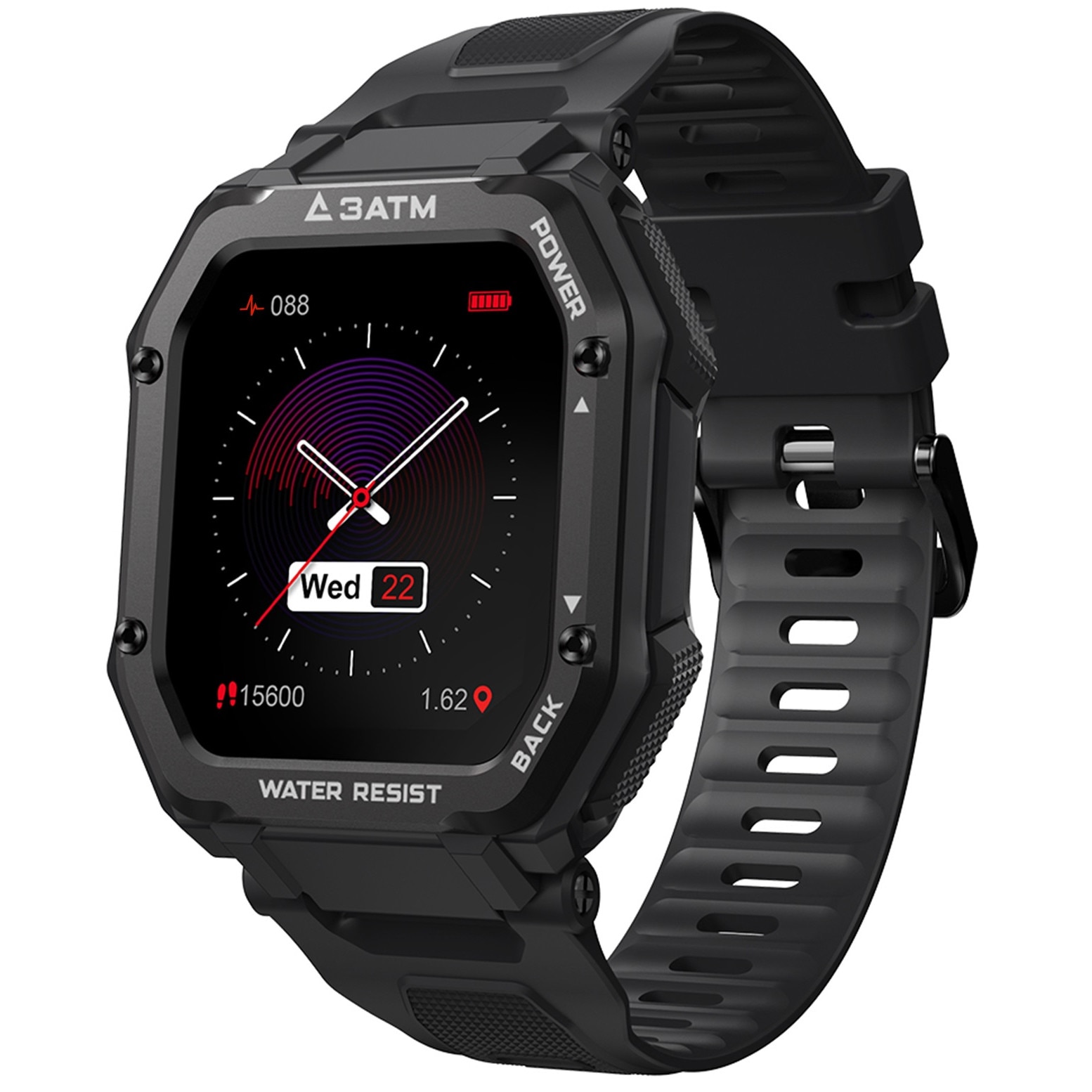 Ceas SmartWatch SmartVIBE™ ROCK, Rezistent la socuri, Praf, Conditii grele -40+55 Celsius, Touchscreen 1.69