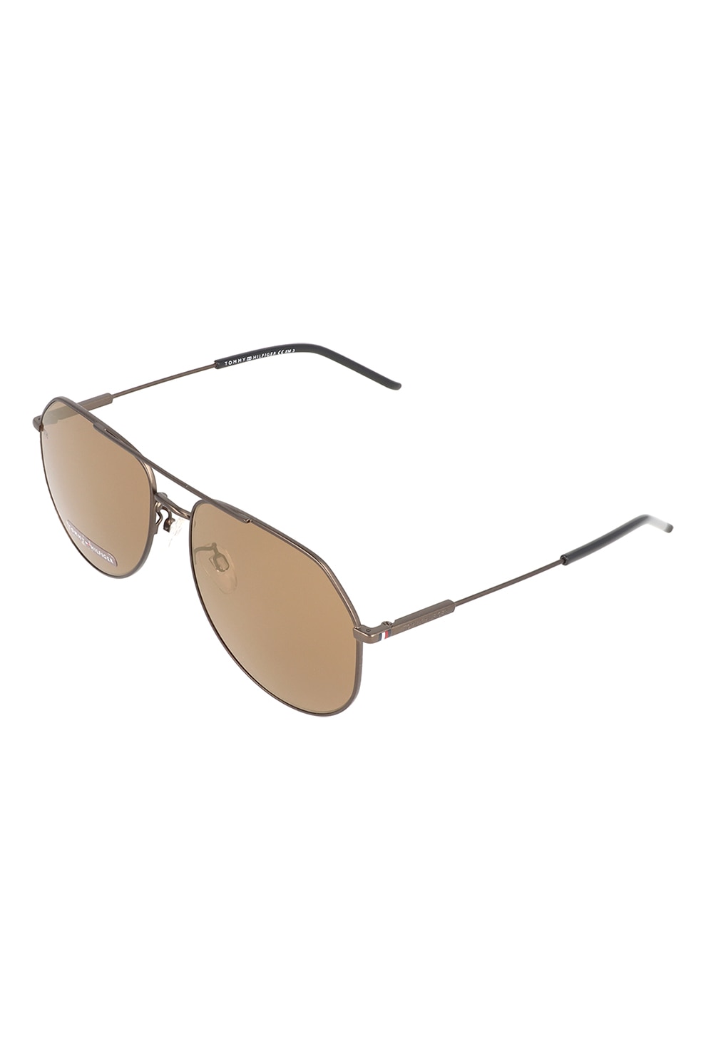 Tommy Hilfiger, Ochelari de soare aviator unisex, Maro bronz/Negru, 59-17-145 Standard