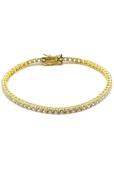 Bratara tennis din argint gold, Agavi, 18 cm