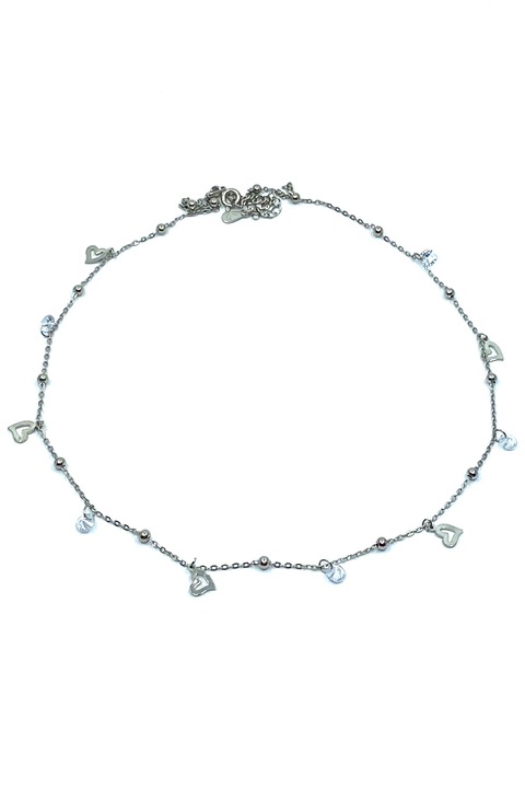 Colier din argint 925 cu inimi, Agavi, 40-45 cm