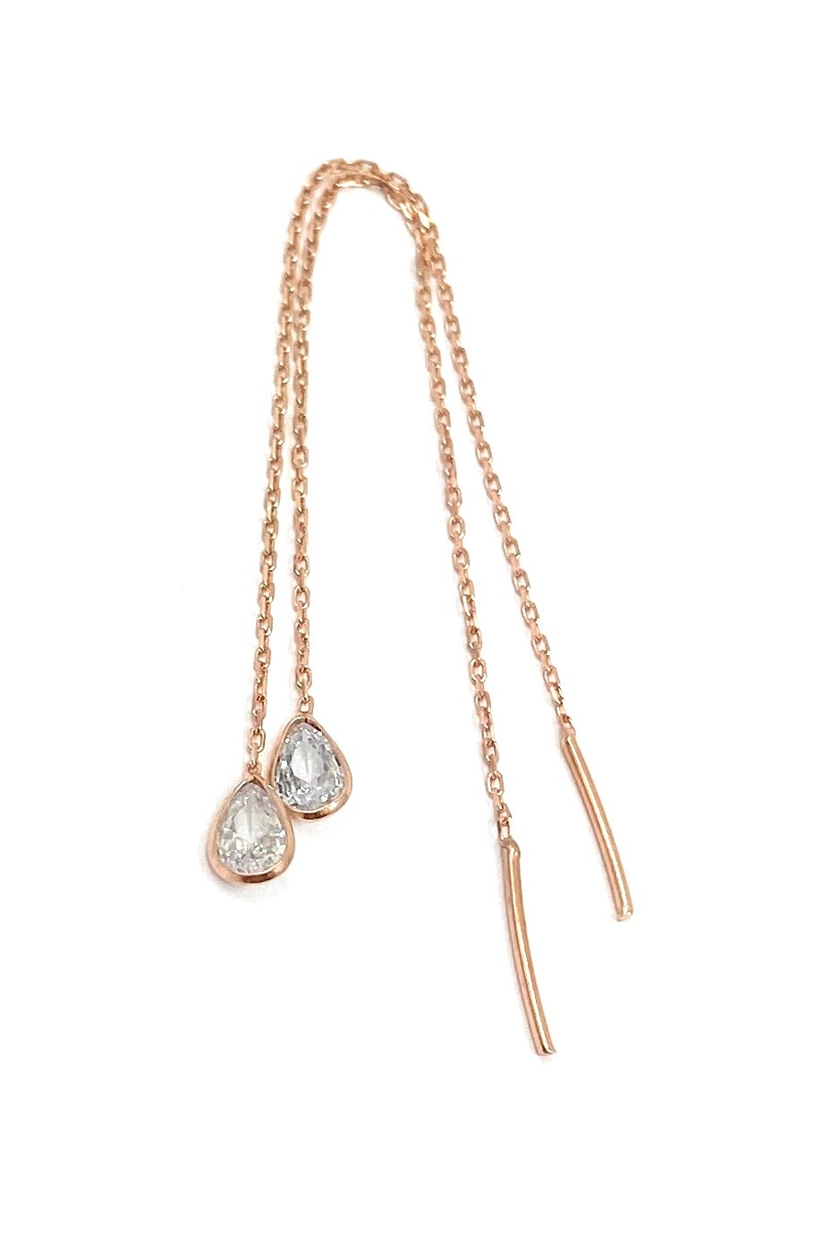 Cercei lungi din argint rose cu zirconiu, Agavi