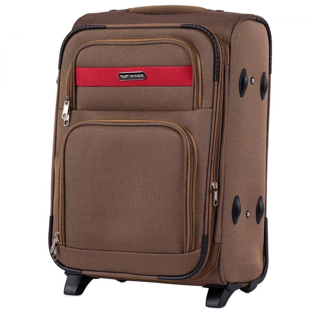 Troler Cabina, Extensibil, Poliester, 2 Roti, Wings, W1605 - 54 cm, Bej
