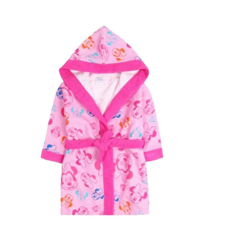 Halat de baie, roz cu figurine multicolore, Minnie 110 - 116 cm