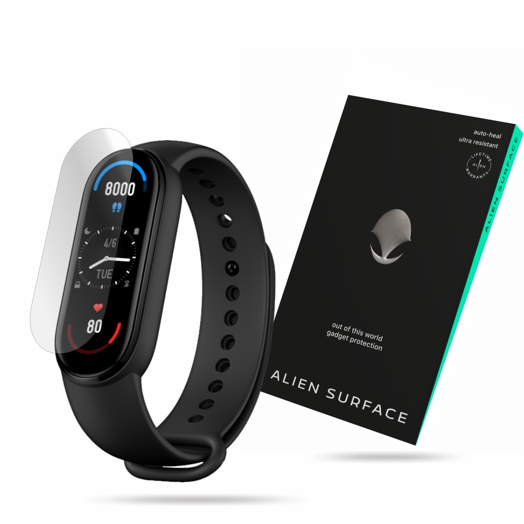 Folie Alien Surface, compatibila cu Xiaomi Mi Band 6, protectie ecran 1+3 Rezerve