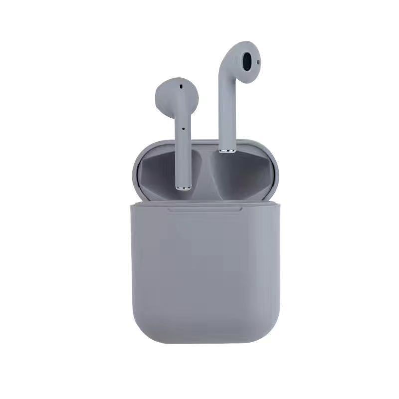 Casti stereo Bluetooth 5.0 fara fir i12, TWS, Gri