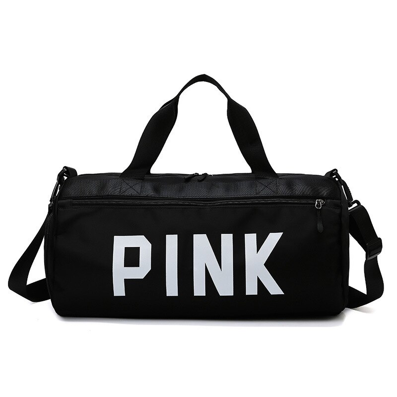 Geanta sport impermeabila pentru sala PINK, cu compartiment pentru incaltaminte, Neagra
