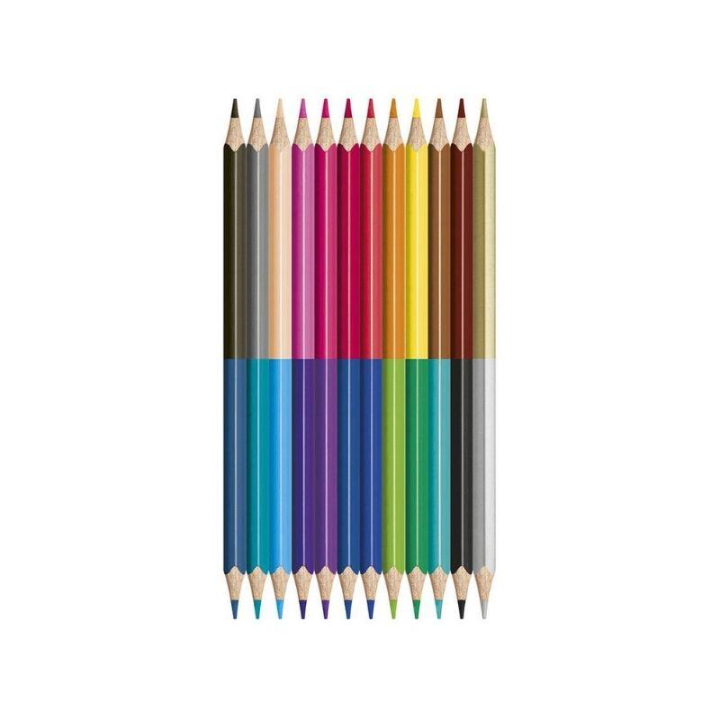 Set creioane colorate Maped duo, 12 buc, 24 de culori, Multicolor