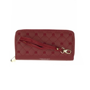 Portofel de dama, din piele ecologica, Buticcochet, Rosu, cu broderie, 19x10x4 cm - PR460 Portofel de dama, din piele ecologica, Buticcochet, Rosu, cu broderie, 19x10x4 cm - PR460