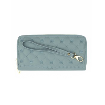 Portofel de dama, din piele ecologica, Buticcochet, Bleu, cu broderie, 19x10x4 cm - PR463 Portofel de dama, din piele ecologica, Buticcochet, Bleu, cu broderie, 19x10x4 cm - PR463