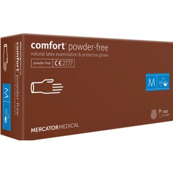 Set 100 bucati de manusi din Latex, fara pudra, Mercator Comfort, M Set 100 bucati de manusi din Latex, fara pudra, Mercator Comfort, M