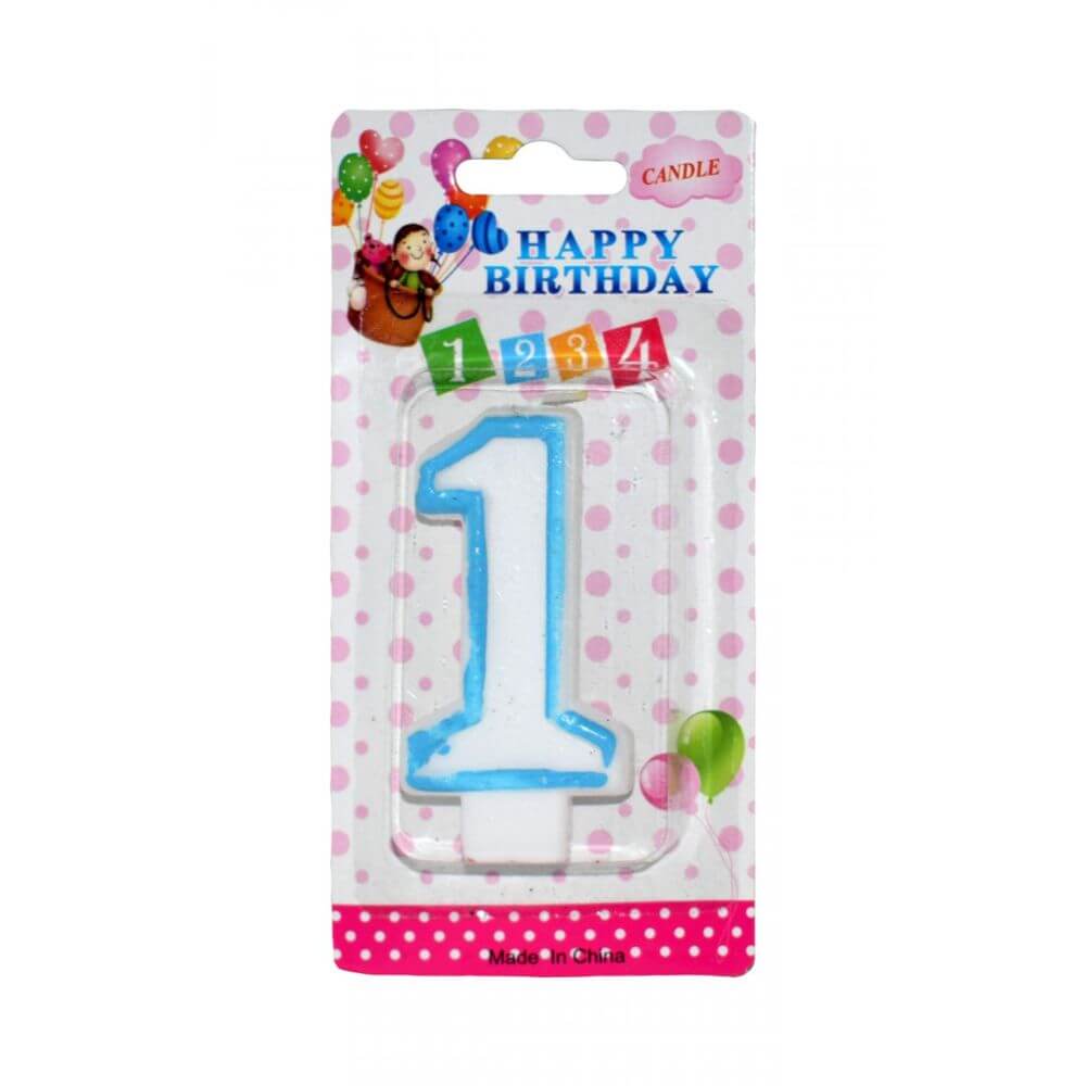 Set 12 Lumanari Aniversare Cifra 1, Culori Diverse