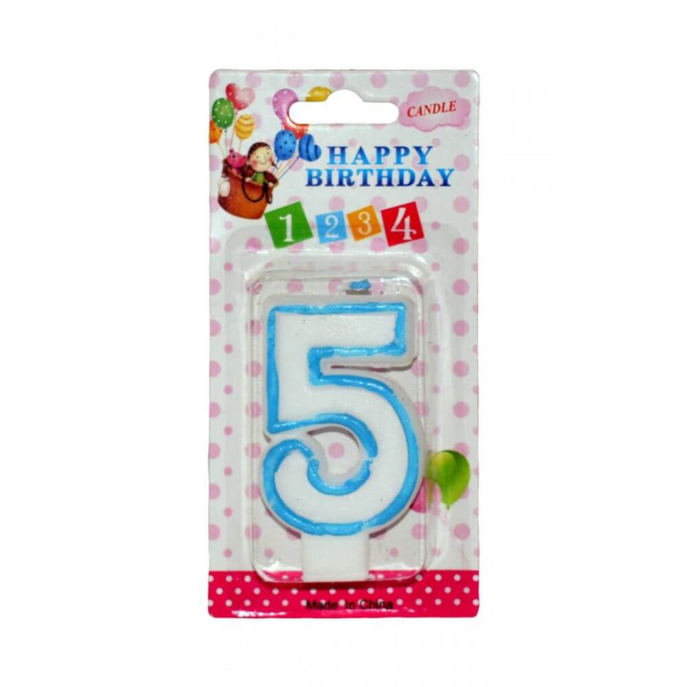 Set 12 Lumanari Aniversare Cifra 5, Culori Diverse