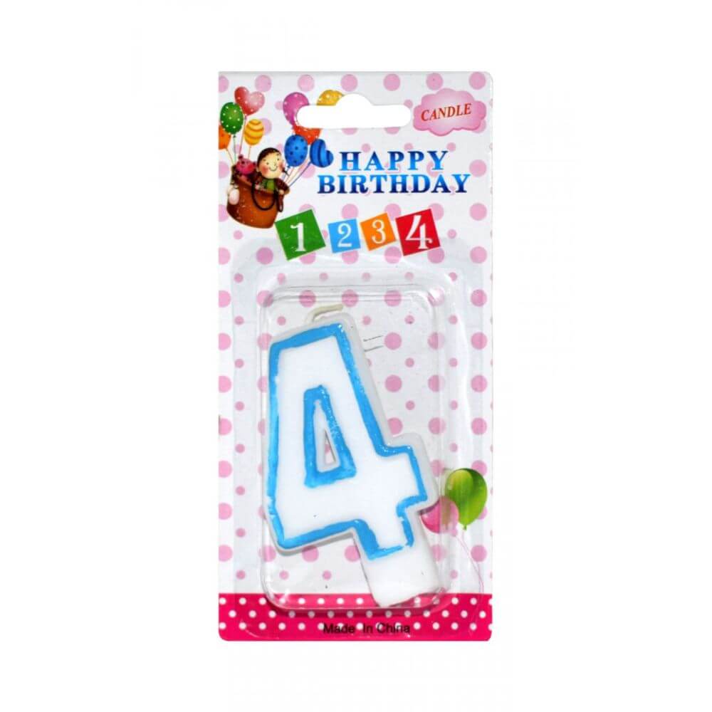 Set 12 Lumanari Aniversare Cifra 4, Culori Diverse