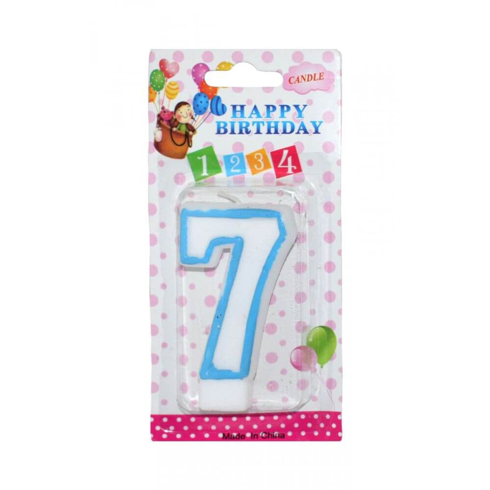 Set 12 Lumanari Aniversare Cifra 7, Culori Diverse