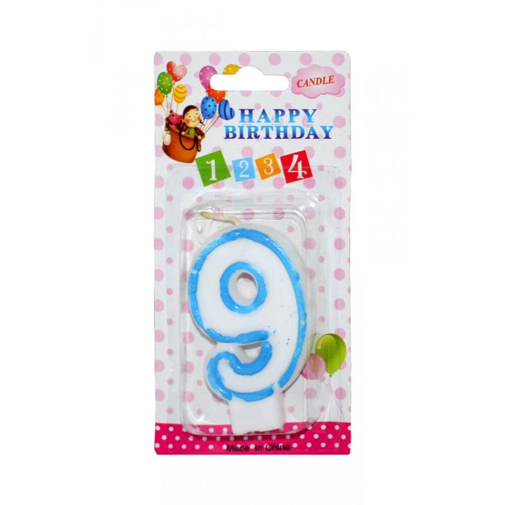 Set 12 Lumanari Aniversare Cifra 9, Culori Diverse