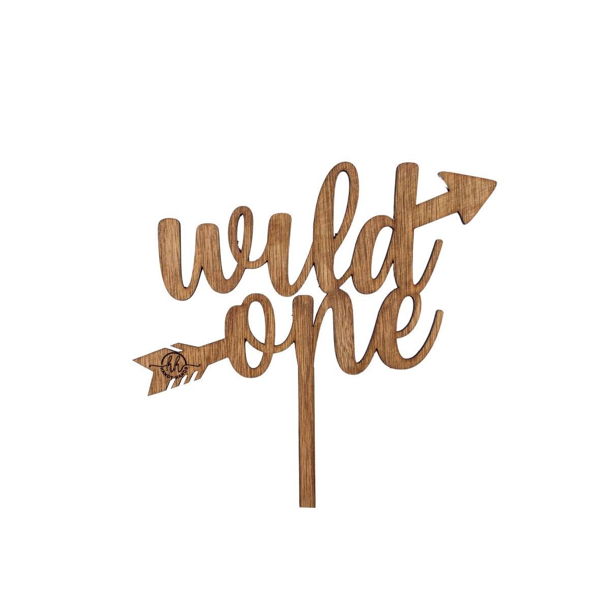 Topper Personalizabil Decor pentru tort Wild One din lemn 38 cm x 38 cm