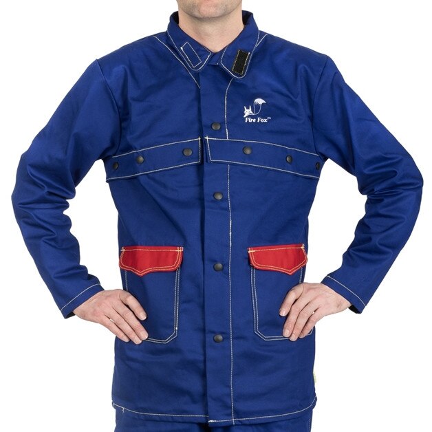 Bluza sudura, bumbac ignifug, albastru, Weldas 33-2300, marimea XXXXL