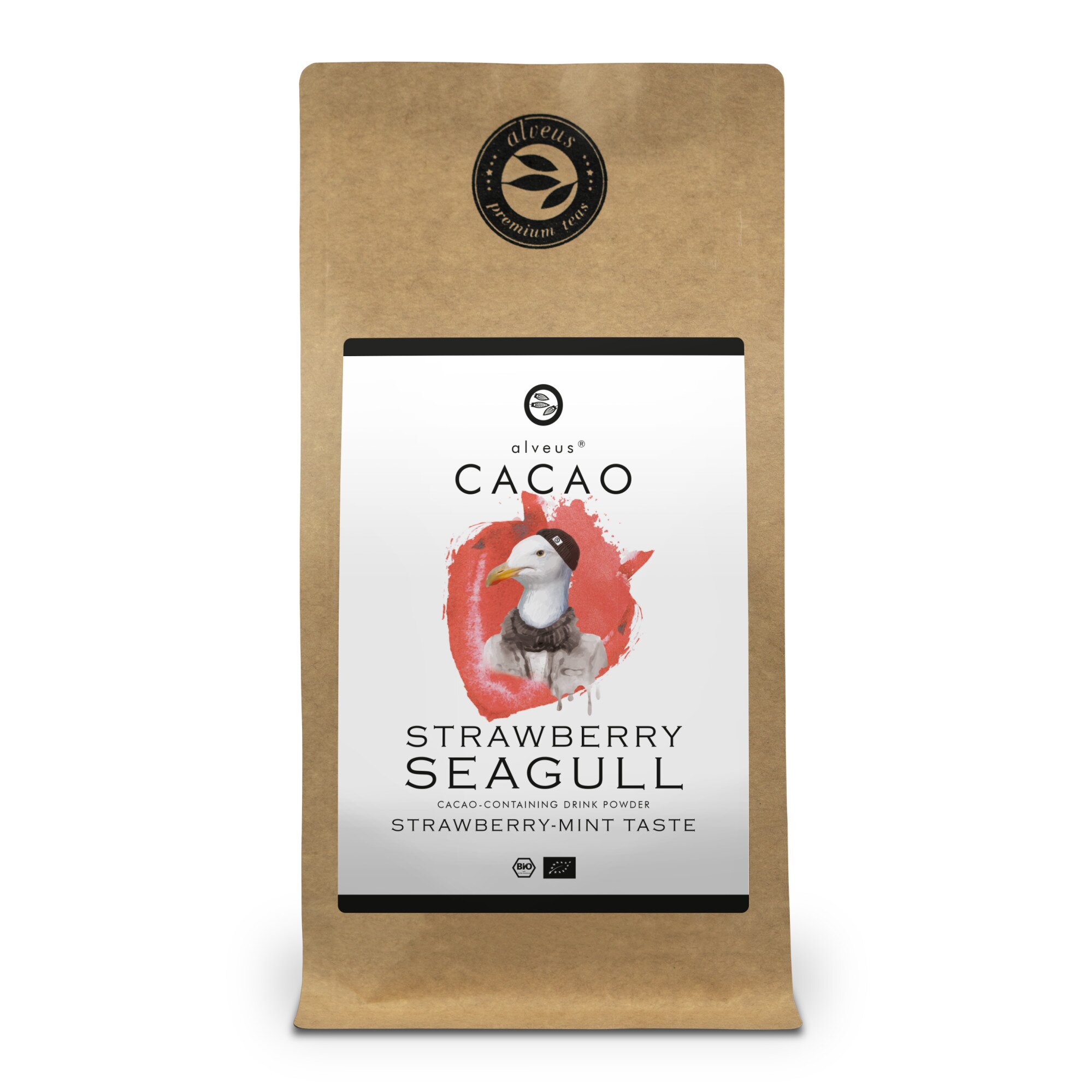 Cacao pudra Starwberry Seagull Organic Alveus Strawberry Mint Taste125g plic