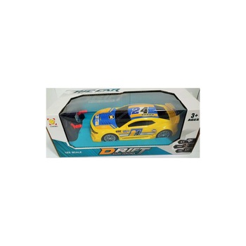 Masinuta de curse cu RC4, Mk toys, functii, MKL019616, plastic, galben, + 3 ani Masinuta de curse cu RC4, Mk toys, functii, MKL019616, plastic, galben, + 3 ani