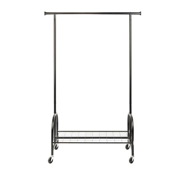 Stender suport pentru umerase si pantofi PROFI, Negru, 185x121x52 cm, WENKO