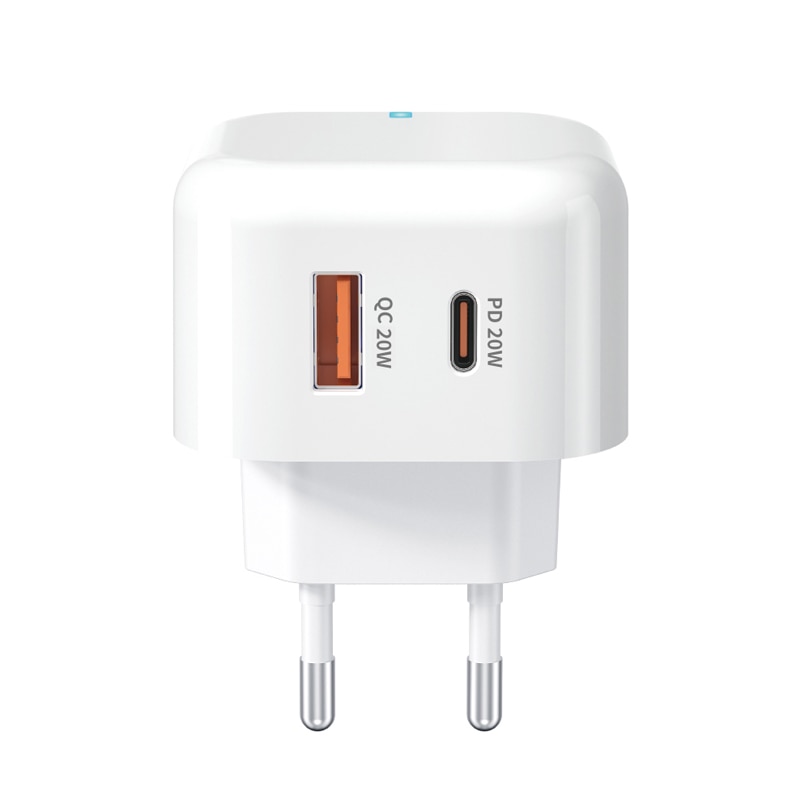 Incarcator Adaptor priza PD 20W, PYRAMID®, QC3.0, Fast Charge, 1 x port USB, 1 x port USB Type C, incarcare rapida, alb, WP-U117