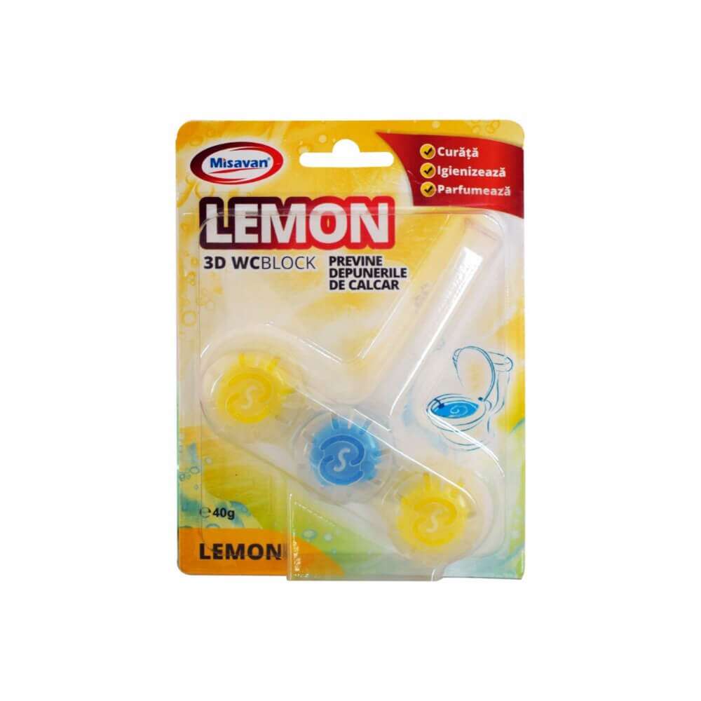 Odorizant Toaleta Misavan Lemon 3D, 40g