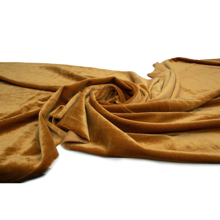 Catifea, tricot din velur, culoare Mustariu, dimensiune 50 cm x 150 cm
