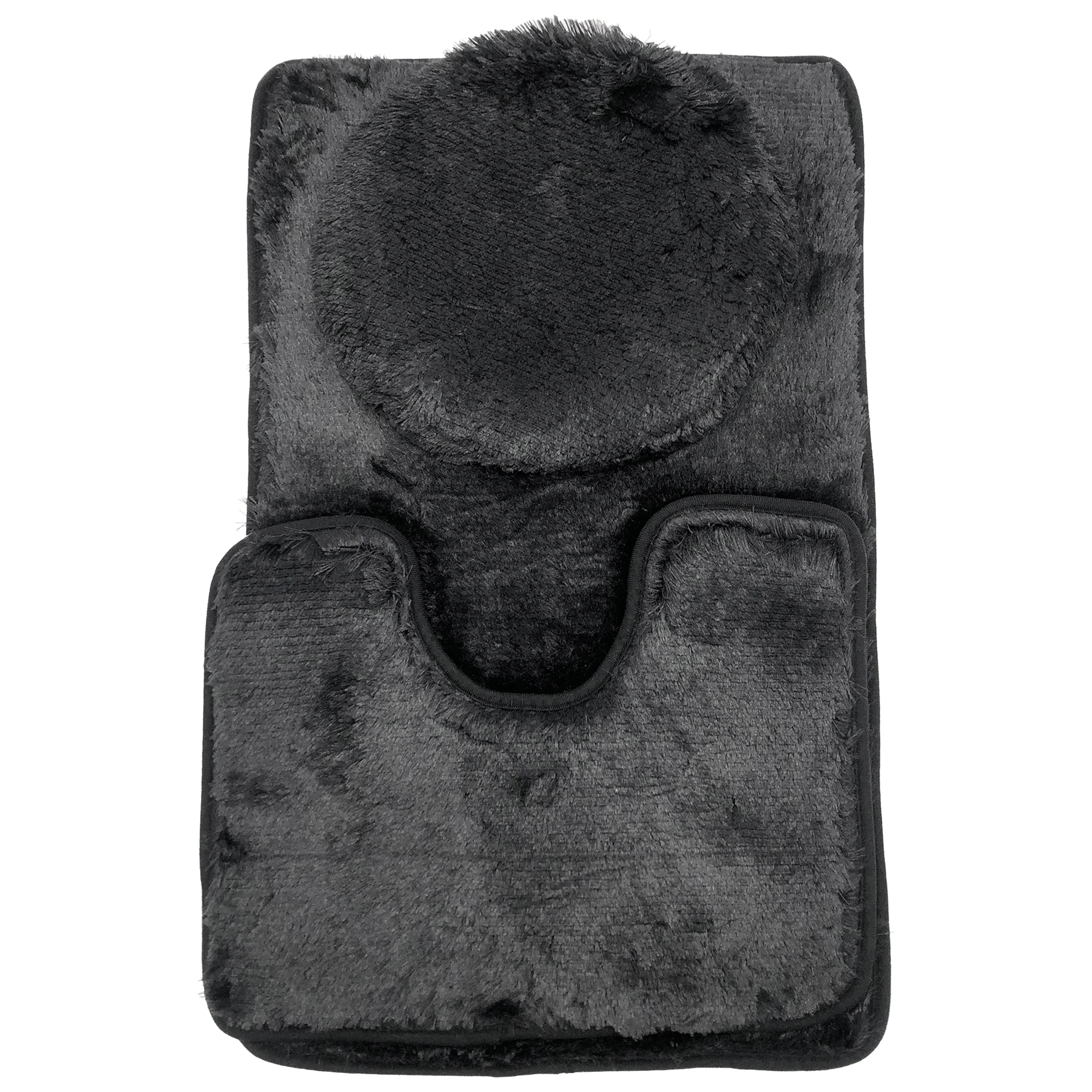 Set 3 covoraselor baie, Poliester, Uni, Negru