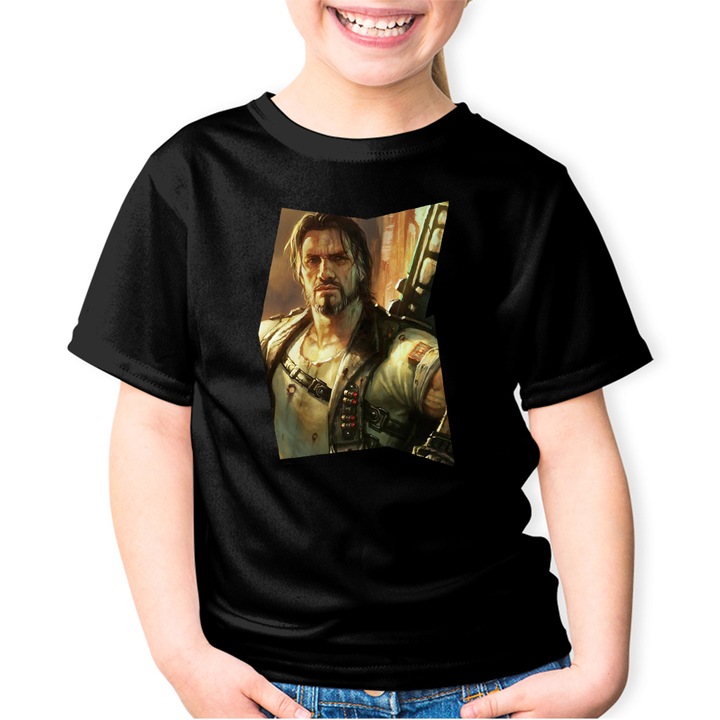 Gyerek Póló StarCraft 2 Jim Raynor Soldier War Veteran, Fekete