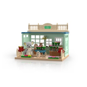 Casa de papusi, magazin cu flori, cu mobilier si figurine Casa de papusi, magazin cu flori, cu mobilier si figurine